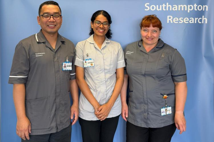 Research Nurses Rolan, Alida and Kat from the Southampton trial centre